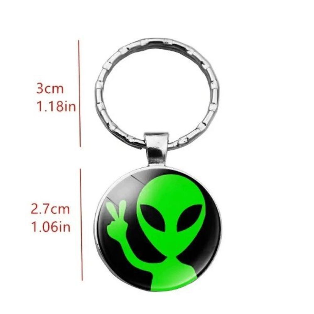 Alien Peace Sign Keychain - Picture 3 of 3